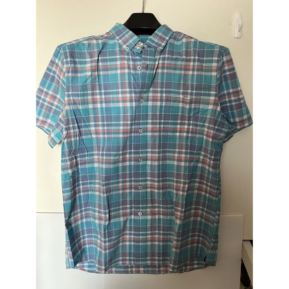 Southern Tide Shirt Mens M‎ Plaid Summer Stretch Cotton Spandex Short Sleeve